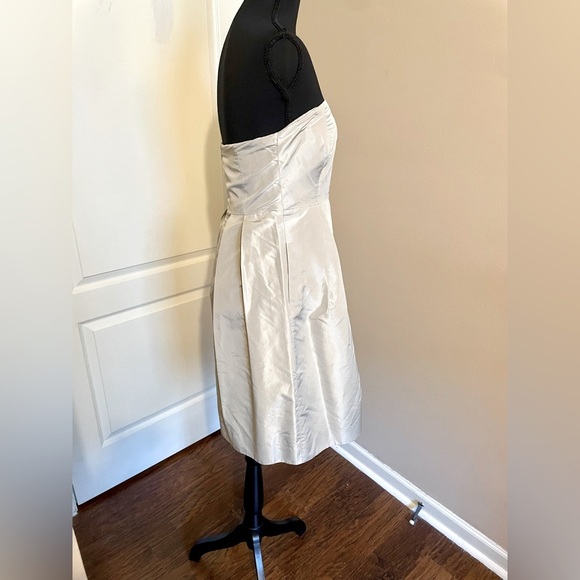 J. Crew Maisie Dress Classic Faille Size 8 P Pale Graphite Bridesmaid Cocktail - Picture 3 of 8